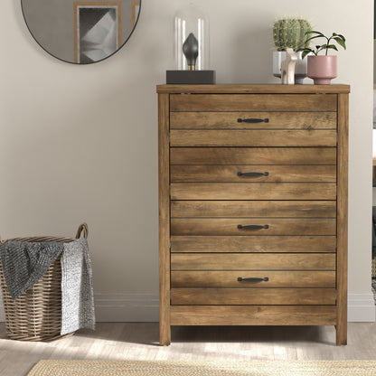 Lancaster Wood 4 Drawer Dresser