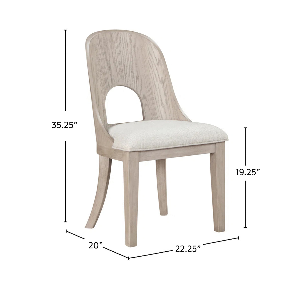 Niamh Wood and Upholstered Dining Chair, Set of 2