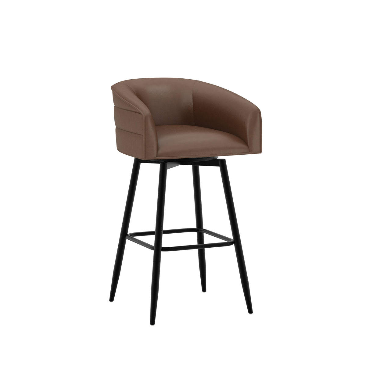 Uniquely Yours Metal Stool, Barrel Back / Saddle / Black