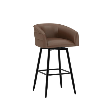 Uniquely Yours Metal Stool, Barrel Back / Saddle / Black