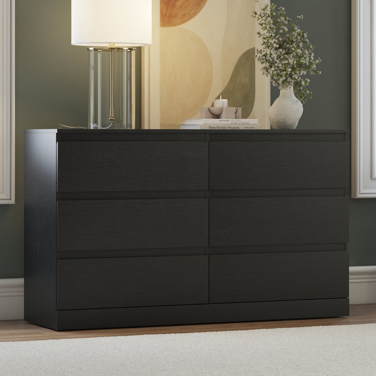 Brindle Wood 6 Drawer Dresser