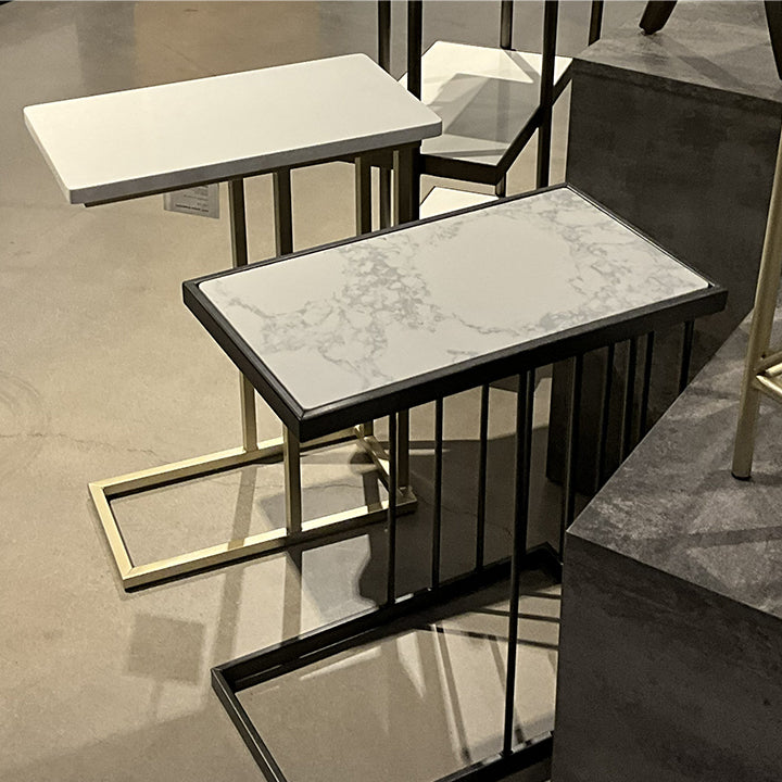 Zandale Metal Accent Table with Stone Top