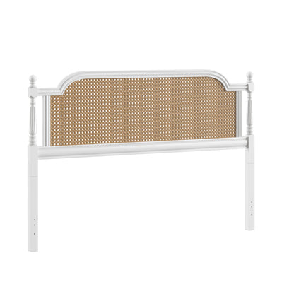 Melanie King Size Wood and Cane Inset Panel Headboard