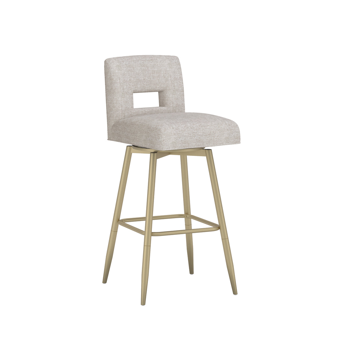 Uniquely Yours Metal Stool, Key Back / Oatmeal / Champagne