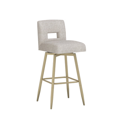 Uniquely Yours Metal Stool, Key Back / Oatmeal / Champagne