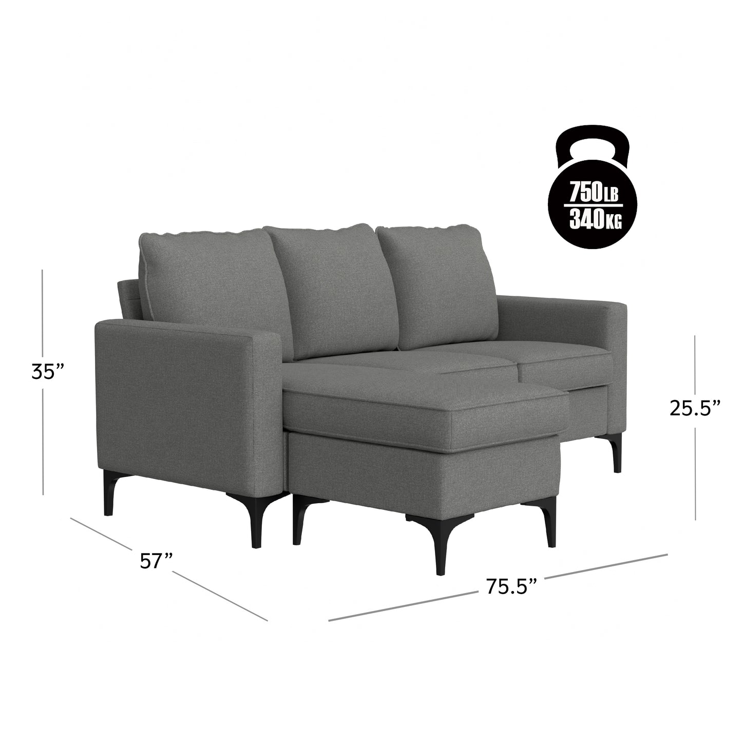Eden Bay Upholstered Chaise Sectional