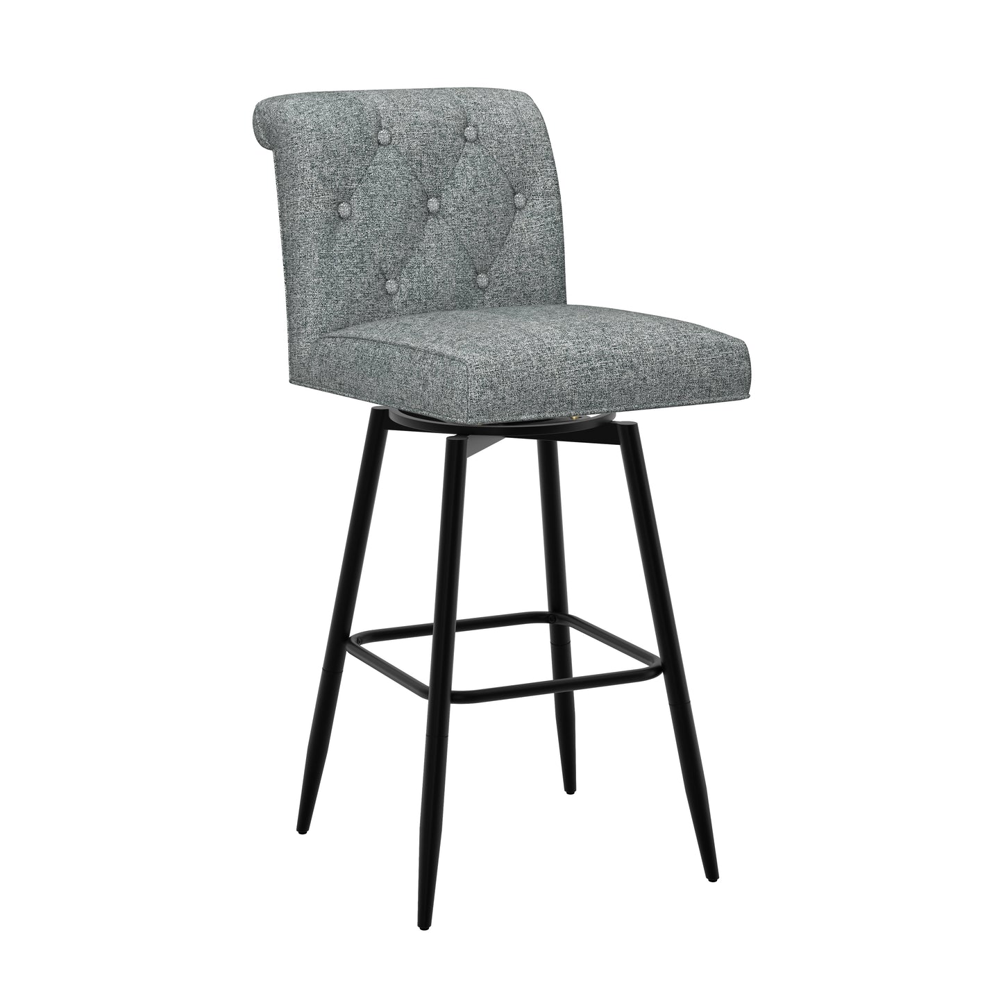 Uniquely Yours Metal Stool, Tufted / Graphite / Black