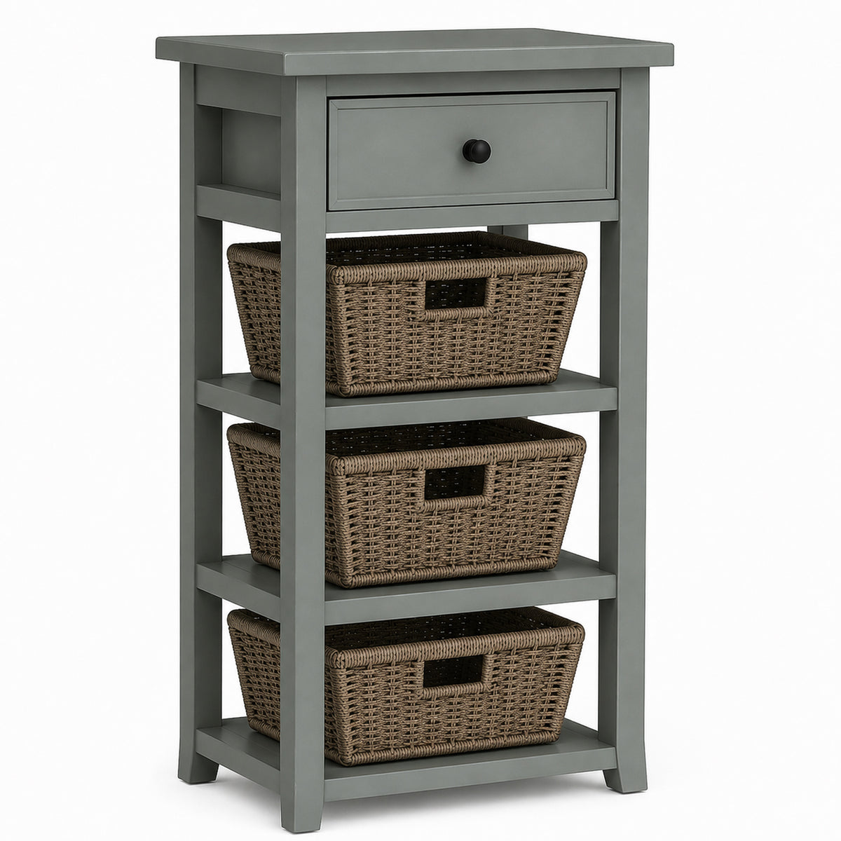Tuscan Retreat® Basket Stand with Drawer and Open Sides