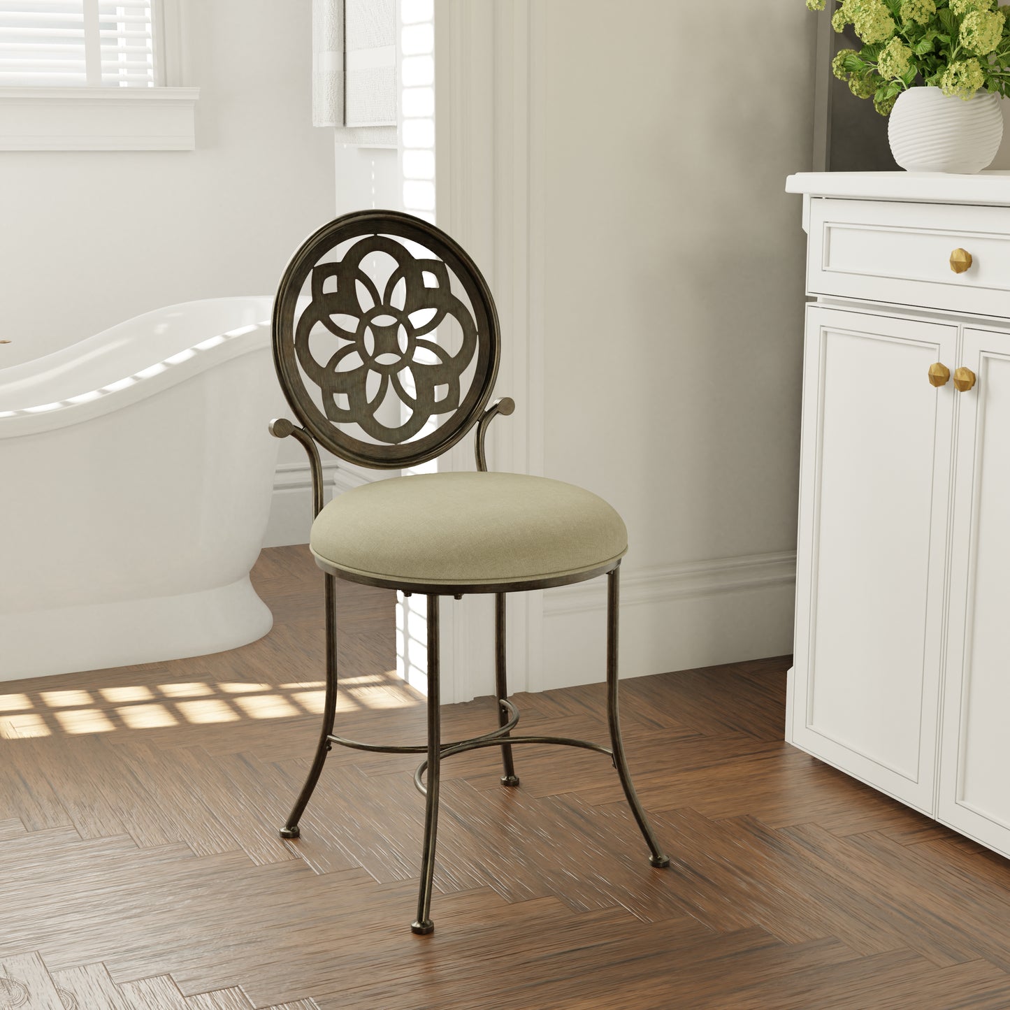 Marsala Metal Vanity Stool