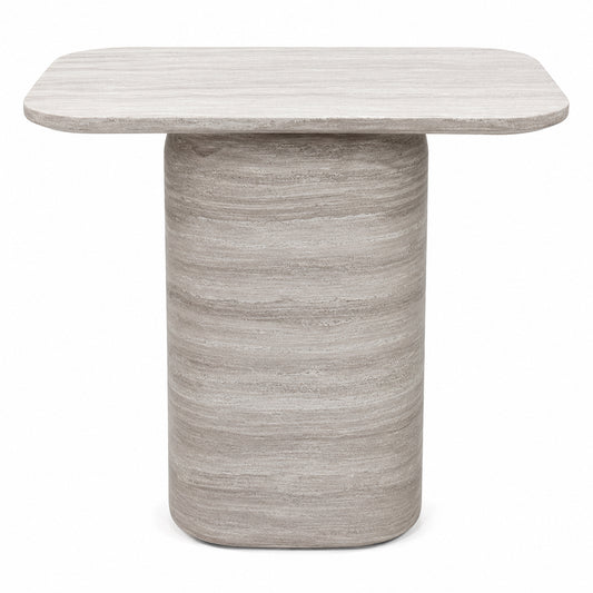Yona Reinforced Concrete Square Side Table, Gray