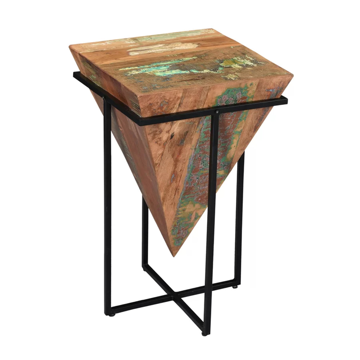 Cleopatra Wood and Metal Accent Table