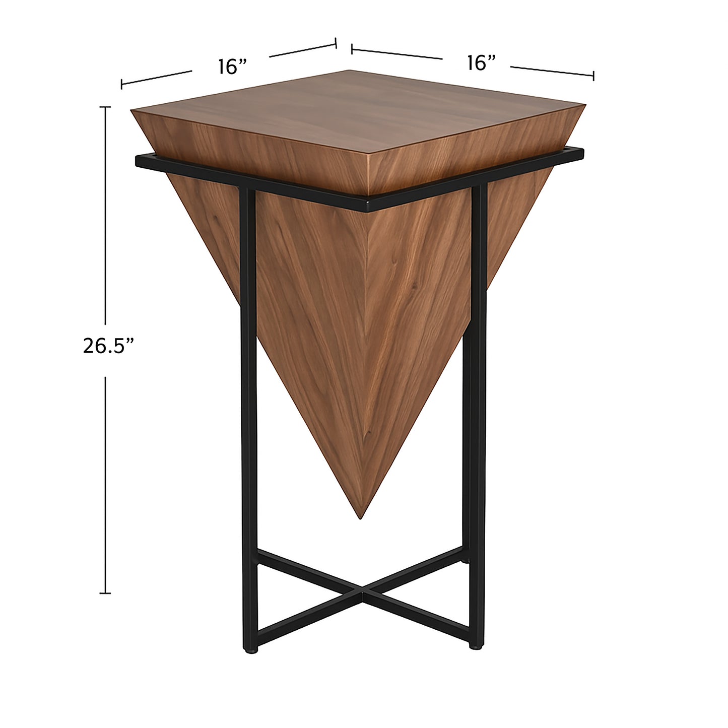 Cleopatra Wood and Metal Accent Table