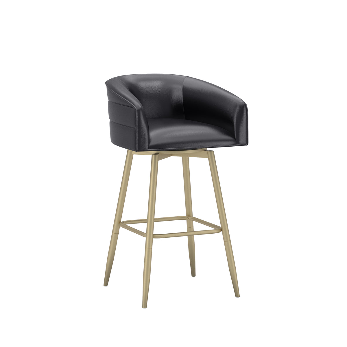 Uniquely Yours Metal Stool, Barrel Back / Black / Champagne