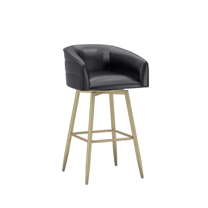 Uniquely Yours Metal Stool, Barrel Back / Black / Champagne