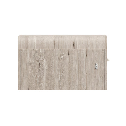 Juna Wood Twin Coffee Table Dream Console with Mattress and Rounded Corners, Harvest Birch Gray
