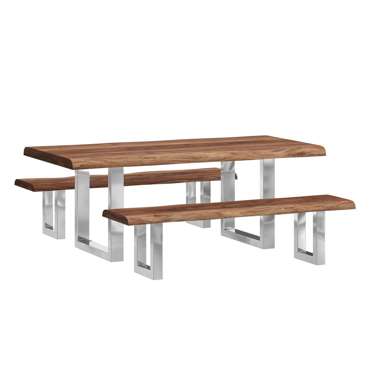 Luxe Wood and Metal Dining Set