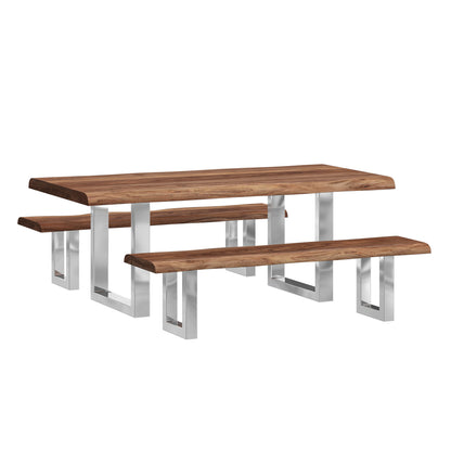 Luxe Wood and Metal Dining Set