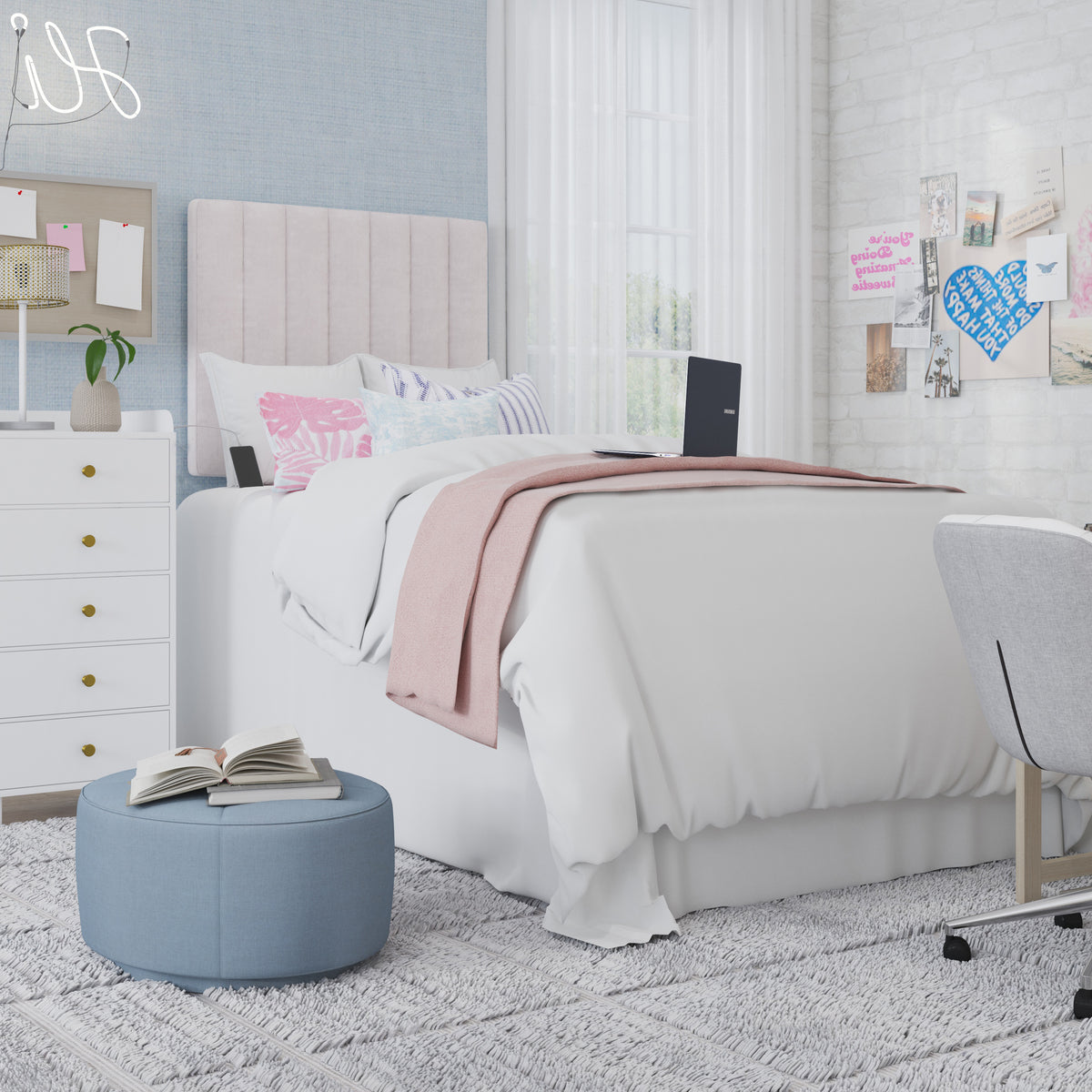 Annie Upholstered Hanging Headboard