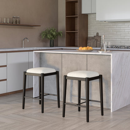 Cleo Wood Counter and Bar Stools, Black