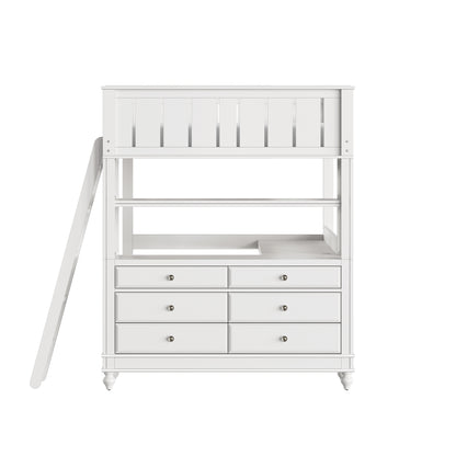 Lake House Wood Loft Bed with Desk