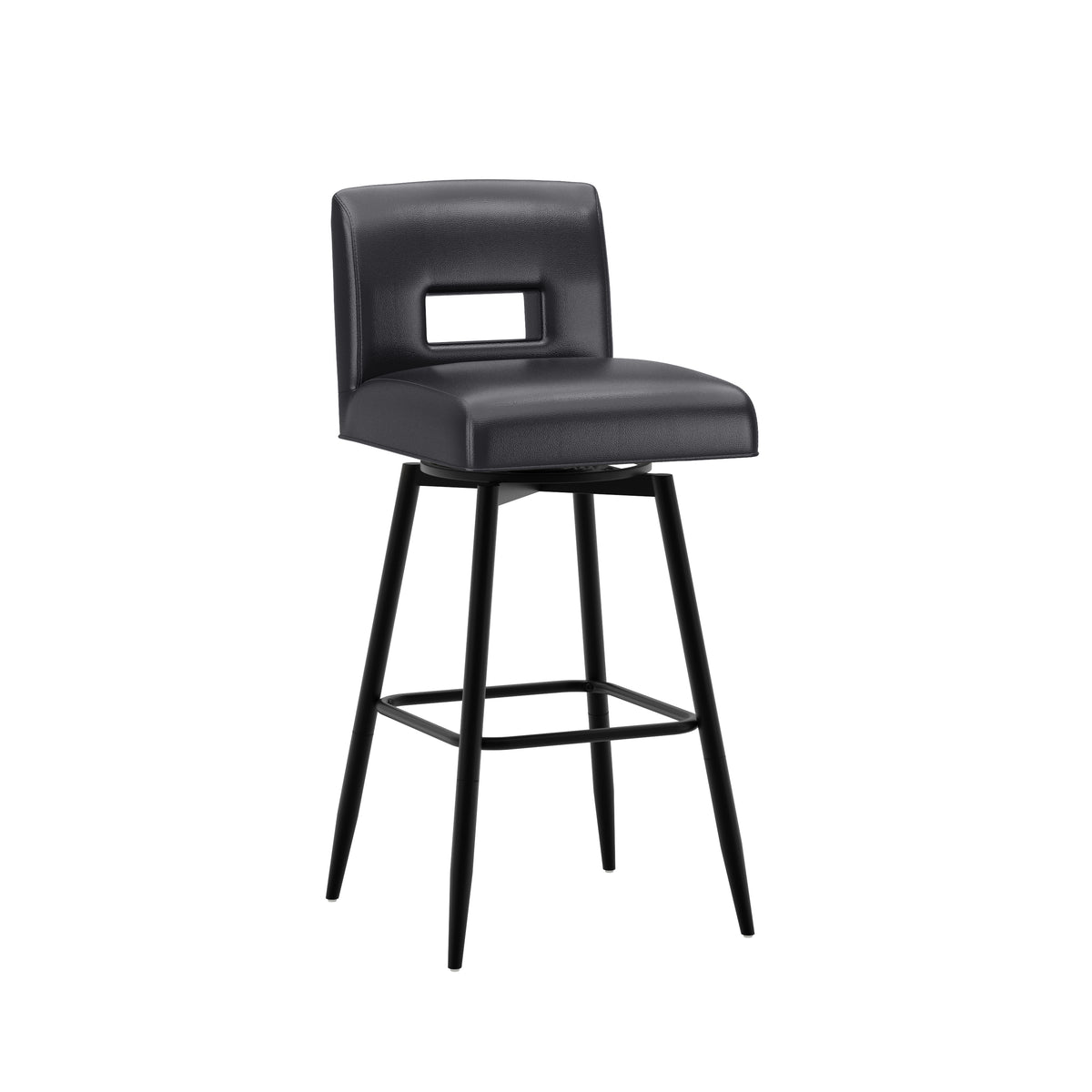 Uniquely Yours Metal Stool, Key Back / Black / Black