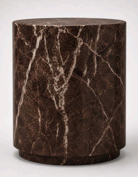 Salina Reinforced Concrete Round Small Side Table, Black
