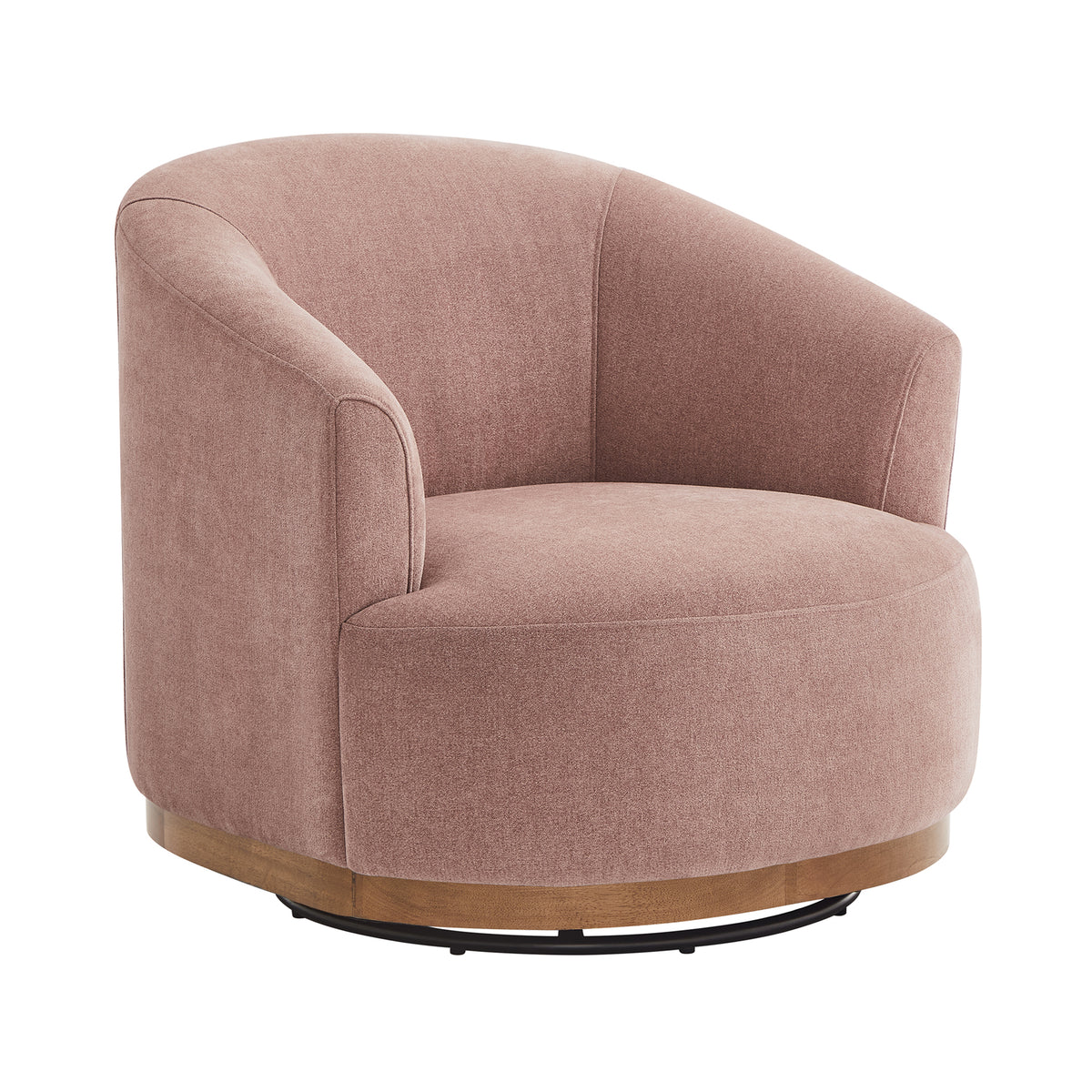 Altair Upholstered Swivel Accent Chair with Wood Base
