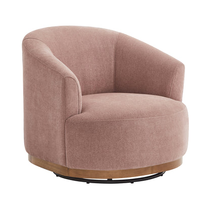 Altair Upholstered Swivel Accent Chair with Wood Base