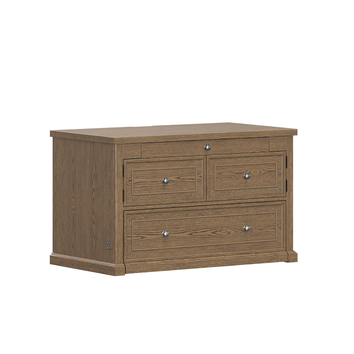 Soren Wood Twin Door Desk Dream Console with Mattress and Cover, Light Oak