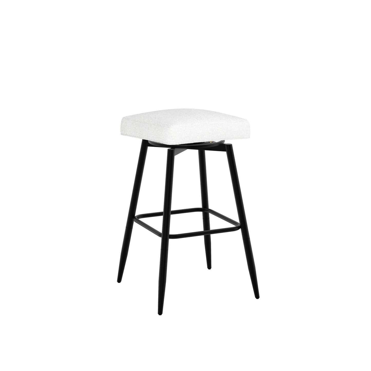 Uniquely Yours Metal Stool, Backless / Salt / Black