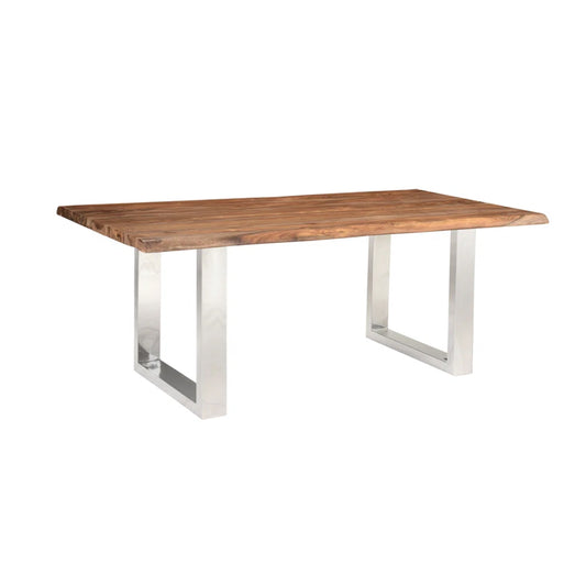 Luxe Wood and Metal Dining Table