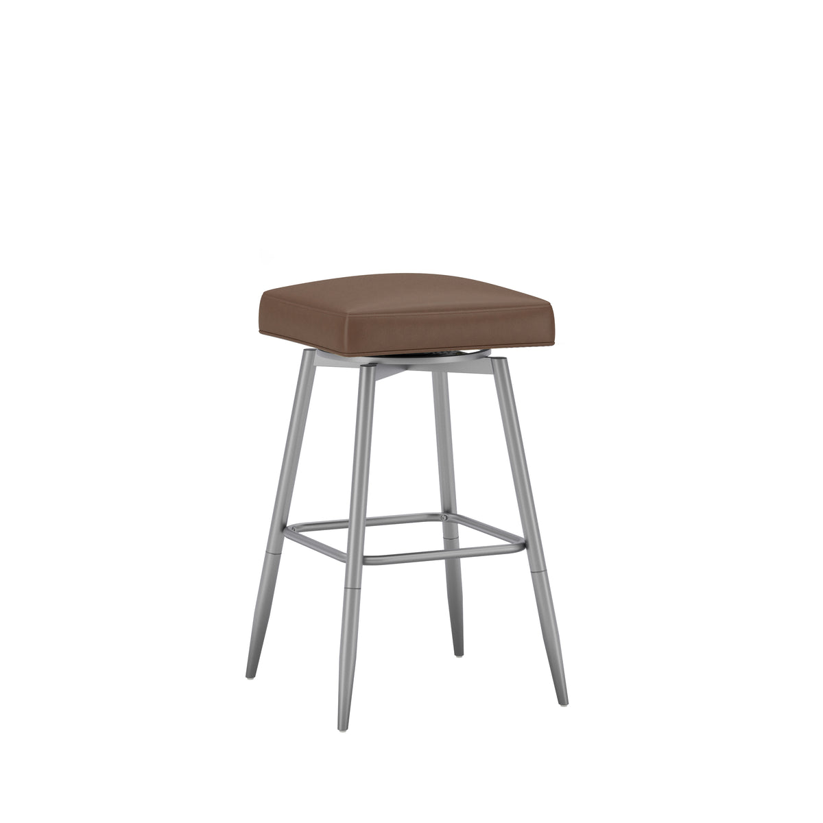 Uniquely Yours Metal Stool, Backless / Saddle / Silver