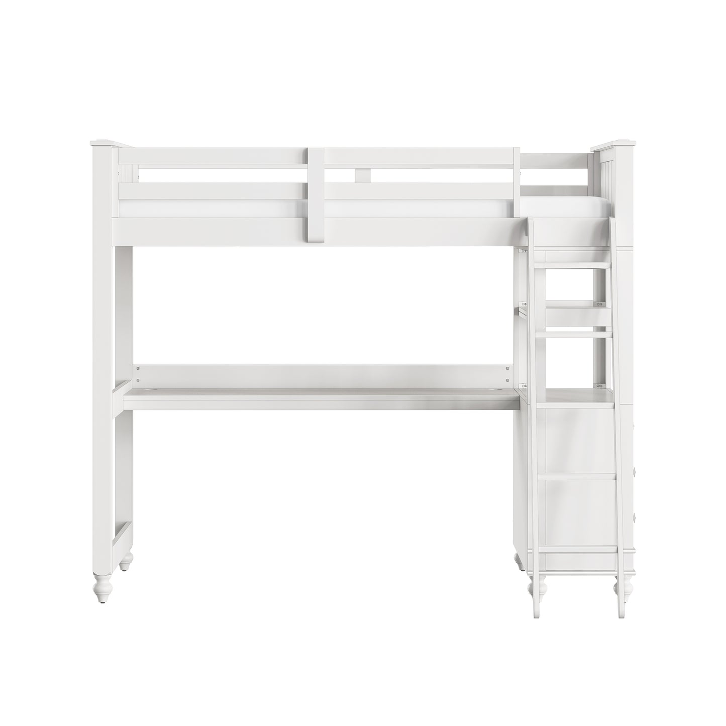Lake House Wood Loft Bed with Desk