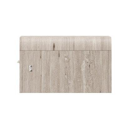 Juna Wood Twin Coffee Table Dream Console with Mattress and Rounded Corners, Harvest Birch Gray