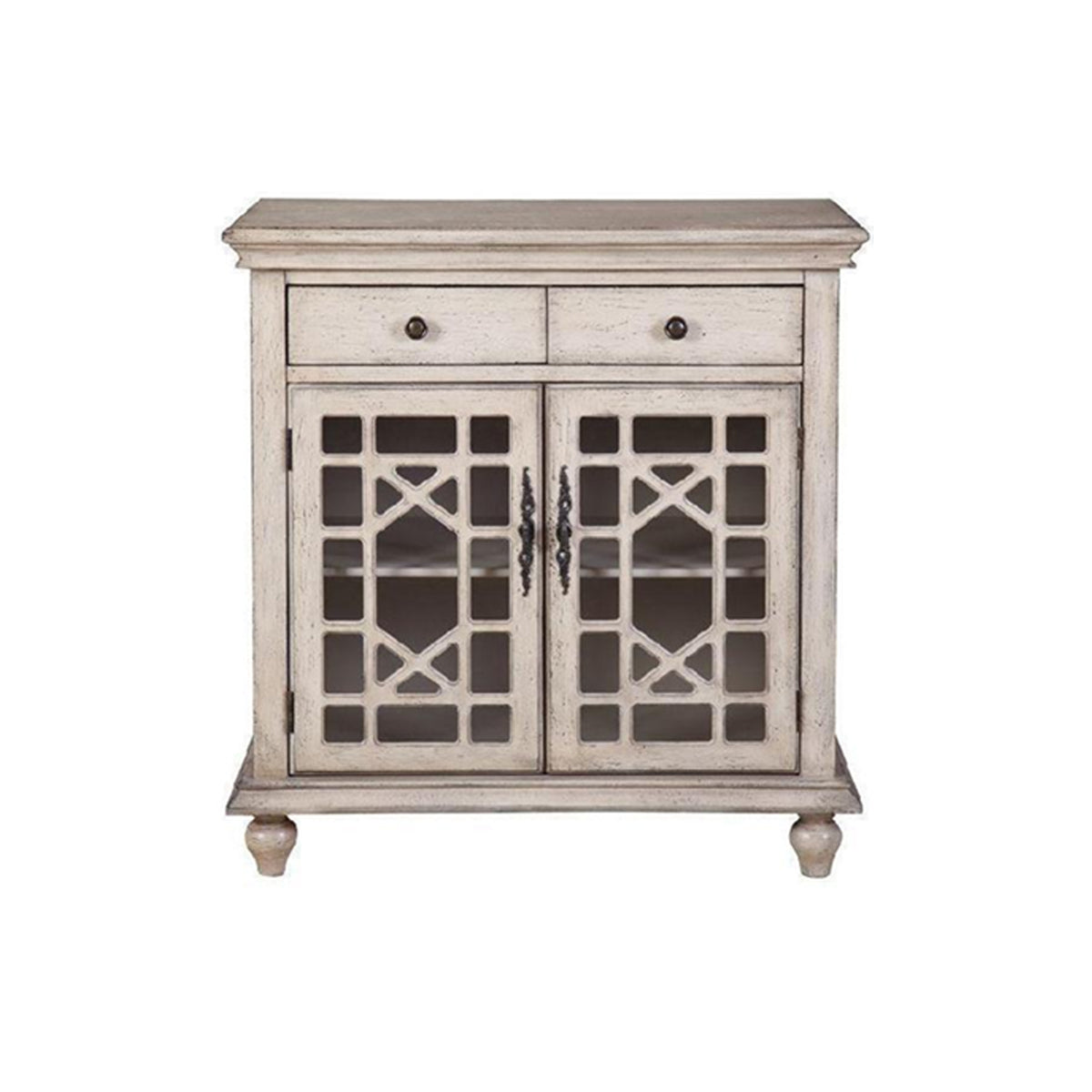Beckett Two Drawer Two Door Cabinet, Cream