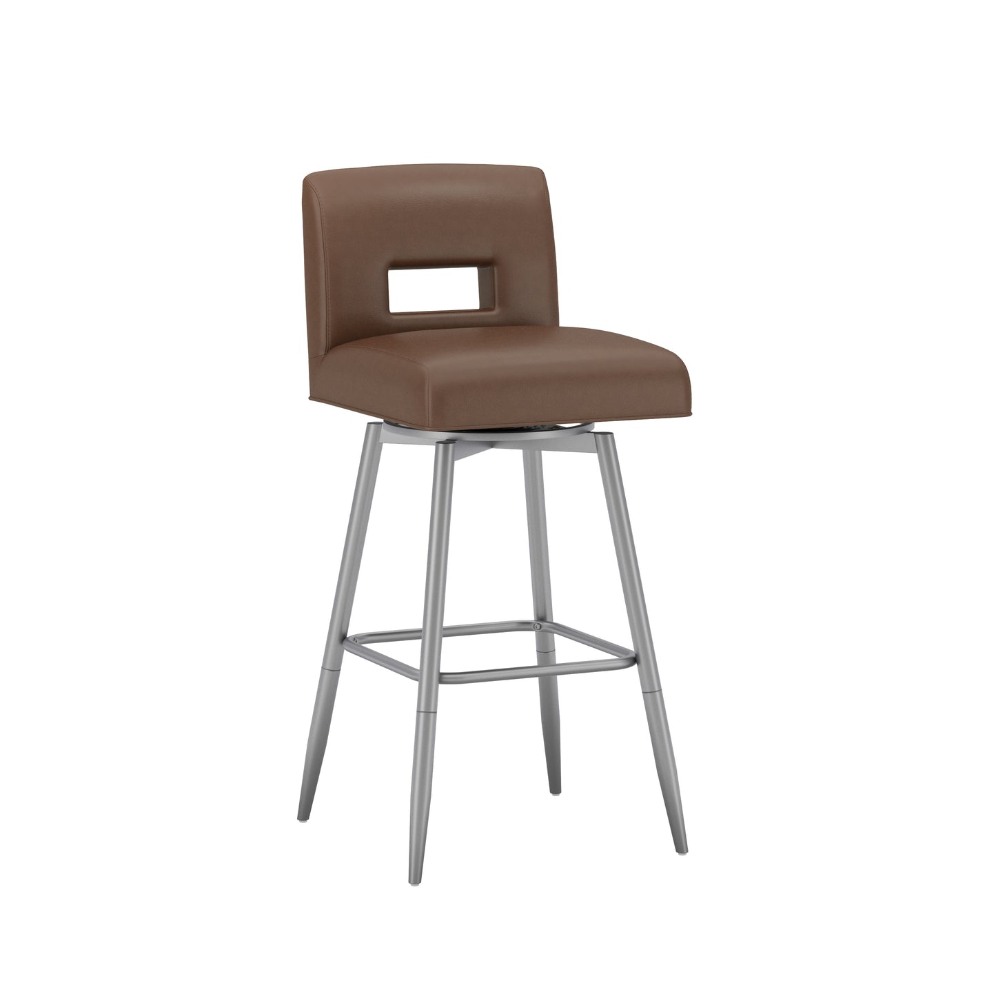 Uniquely Yours Metal Stool, Key Back / Saddle / Silver