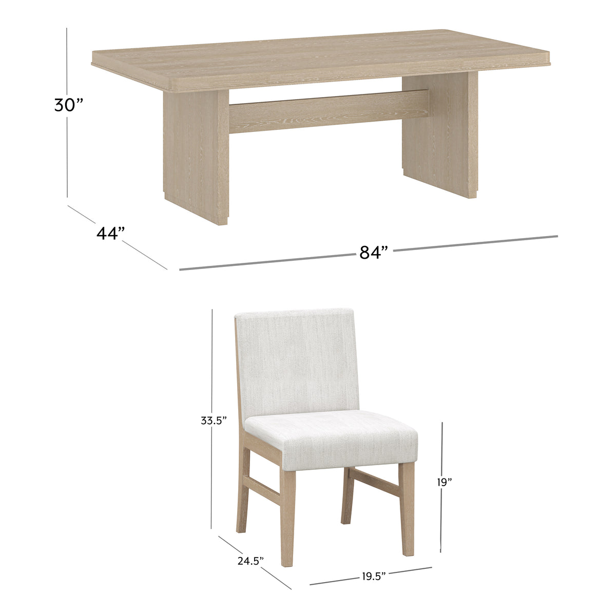 Portsmouth Wood Dining Set with Upholstered Chairs