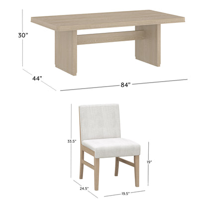 Portsmouth Wood Dining Set with Upholstered Chairs