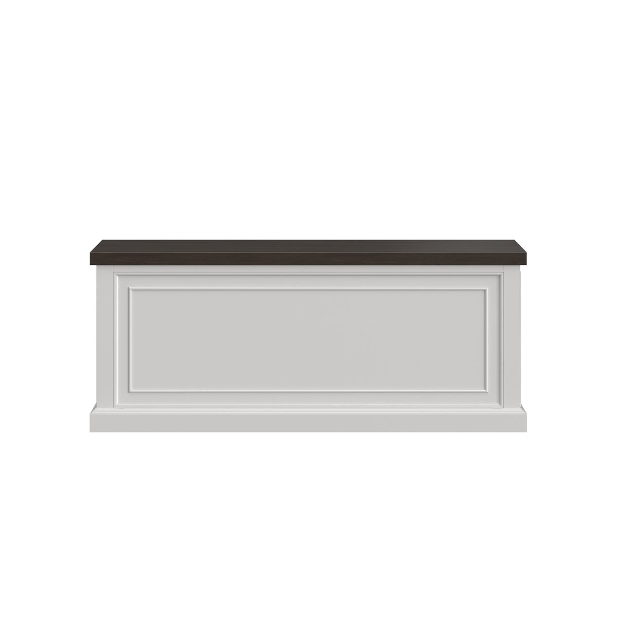 Soren Wood Twin Lift Top Coffee Table Dream Console with Mattress and Cover, White Base and Brown Top