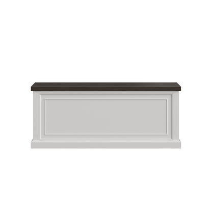 Soren Wood Twin Lift Top Coffee Table Dream Console with Mattress and Cover, White Base and Brown Top