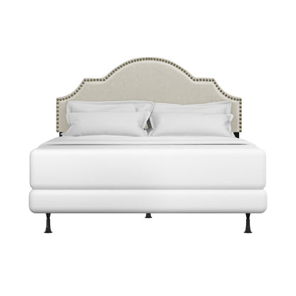 Cynthia Upholstered Bed with Frame, Cream