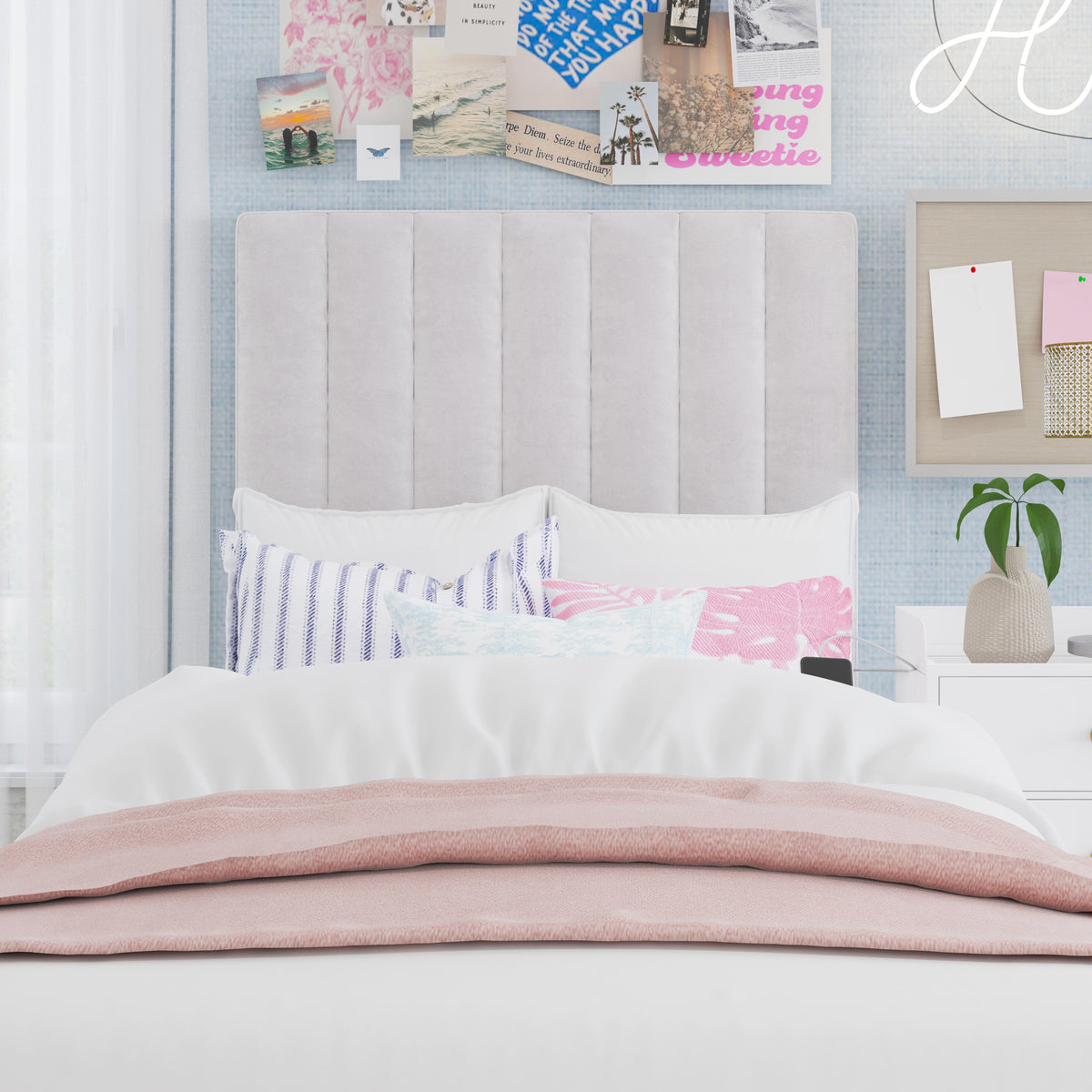 Annie Upholstered Hanging Headboard
