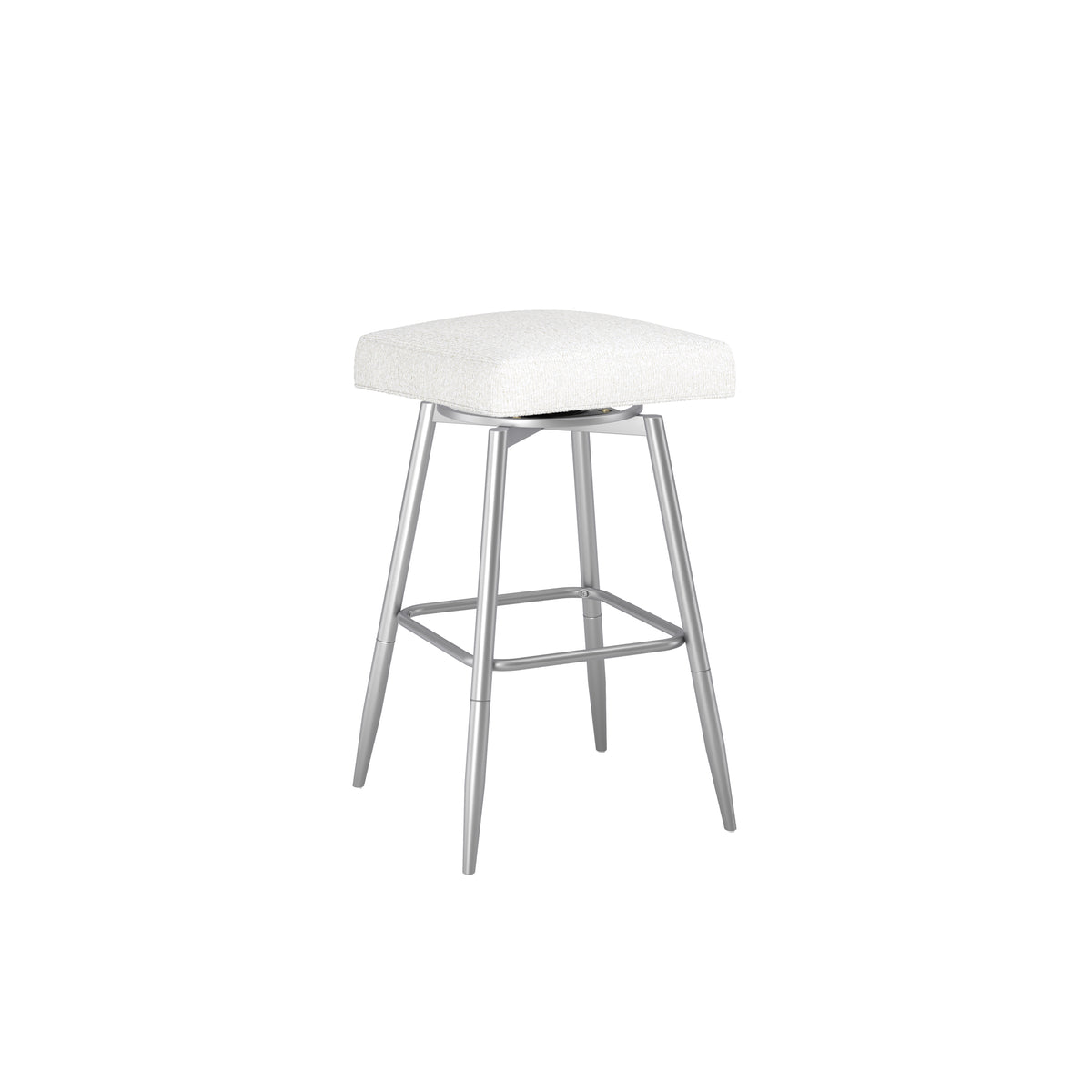 Uniquely Yours Metal Stool, Backless / Salt / Silver