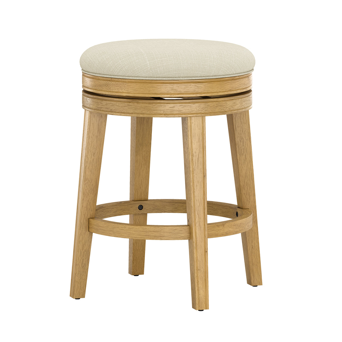 Anton Wood Backless Swivel Stool
