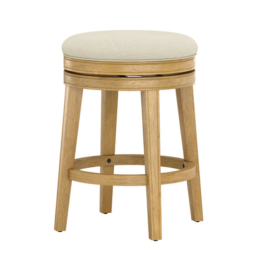 Anton Wood Backless Swivel Stool