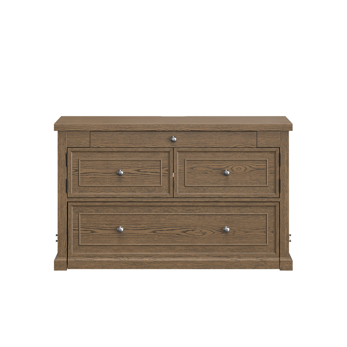Soren Wood Twin Door Desk Dream Console with Mattress and Cover, Light Oak