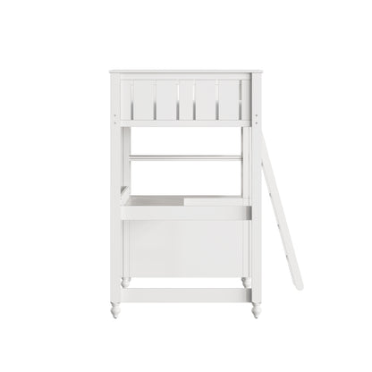 Lake House Wood Loft Bed with Desk