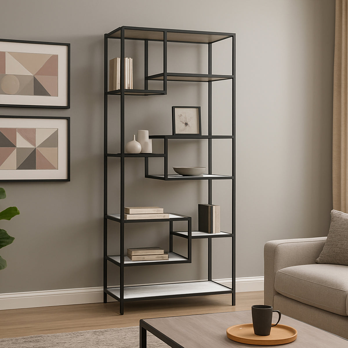 Haze Metal and Wood Etagere