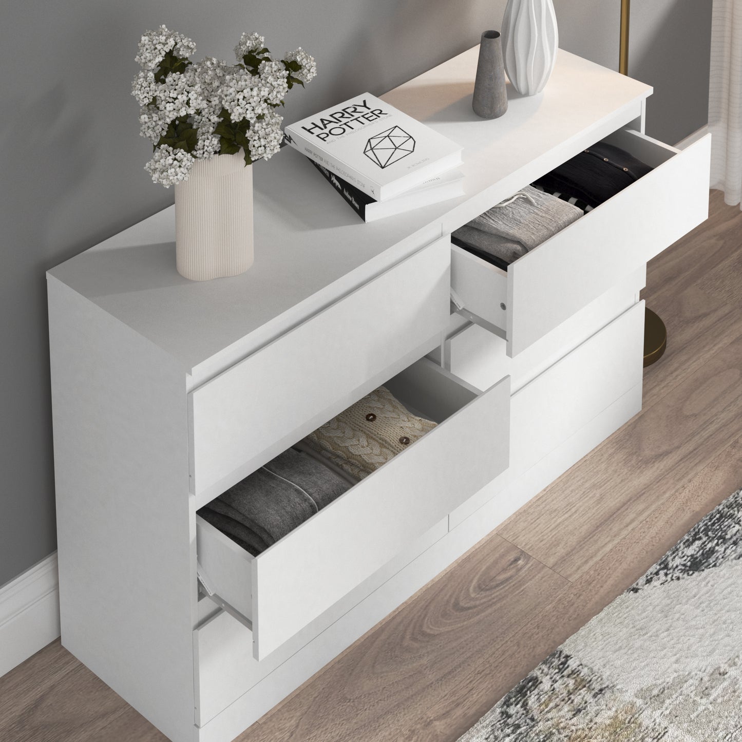 Brindle Wood 6 Drawer Dresser