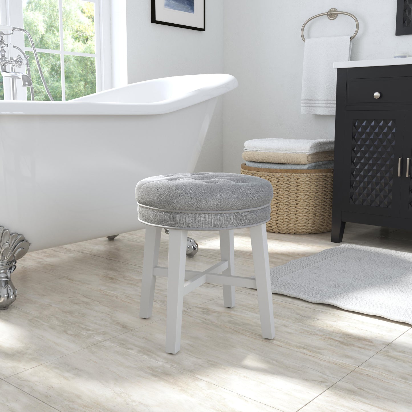 Sophia Wood Vanity Stool